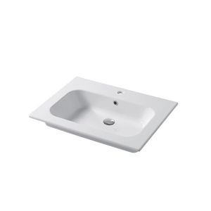 lavabo encastrable / cuadrado / de cerámica / moderno