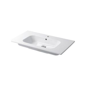 lavabo encastrable / cuadrado / de cerámica / moderno