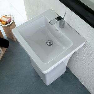 lavabo de pie / rectangular / de cerámica / moderno