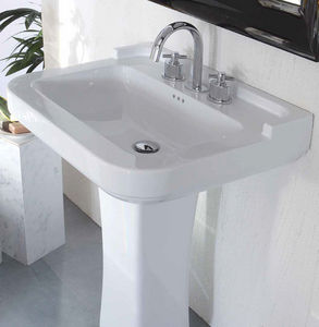 lavabo de pie / rectangular / de cerámica / moderno