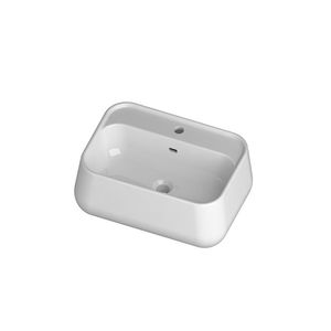 lavabo sobre encimera / rectangular / de cerámica / moderno