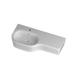 lavabo suspendido / de cerámica / moderno / con encimera