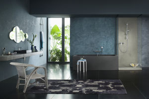 grifo monomando para lavabo / de pared / de latón cromado / termostático