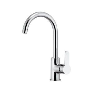 grifo monomando de metal cromado / para cocina / con 1 orificio