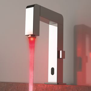 grifo monomando para lavabo / de metal cromado / de latón cromado / electrónico