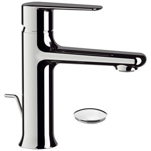 grifo monomando para lavabo / de latón cromado / de baño / con 1 orificio