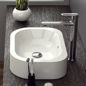 grifo monomando para lavabo / de latón cromado / de baño / con 1 orificio