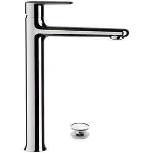 grifo monomando para lavabo / de latón cromado / de baño / con 1 orificio
