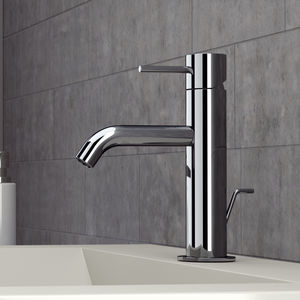 grifo monomando para lavabo / de latón cromado / de baño / con 1 orificio
