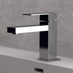 grifo monomando para lavabo / de latón cromado / de baño / con 1 orificio