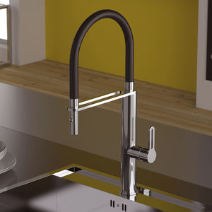 grifo monomando de latón cromado / para cocina / con 1 orificio
