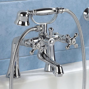 grifo mezclador para bañera / de libre instalación / de metal cromado / de baño
