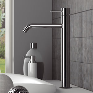 grifo monomando para lavabo / de latón cromado / de baño / con 1 orificio