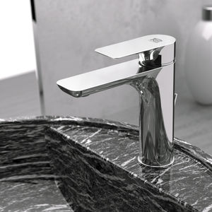 grifo monomando para lavabo / de metal cromado / para baño / con 1 orificio