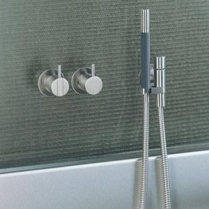 grifo monomando para bañera / encastrable / de latón / de acero inoxidable