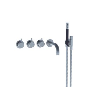 grifo mezclador para bañera / empotrable / de latón / de acero inoxidable