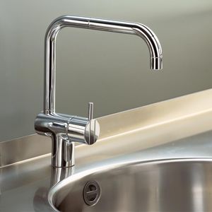 grifo monomando de latón / de acero inoxidable / para cocina / con 1 orificio
