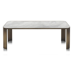mesa de comedor moderna / de mármol / de latón / rectangular