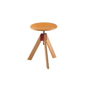 taburete moderno / de haya / de madera barnizada / giratorio