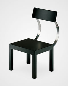 silla moderna / de acero inoxidable / negra