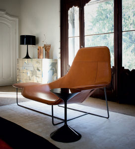 chaise longue moderna / de tejido / de cuero / de acero