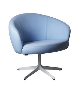 sillón moderno / de tela / giratorio / con patas en forma de estrella