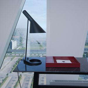 lámpara de mesa / moderna / de metal / de acero