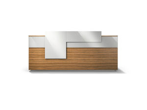 mostrador de recepción de esquina / modular / de madera / laminado
