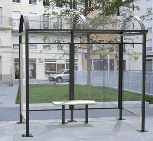 parada de autobús de vidrio / de acero