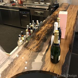 mostrador de bar / para cocina / de madera / recto