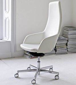 sillón de director moderno / de tejido / con ruedas / con patas en forma de estrella