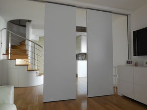 tabique móvil / laminado / residencial / sin riel de piso