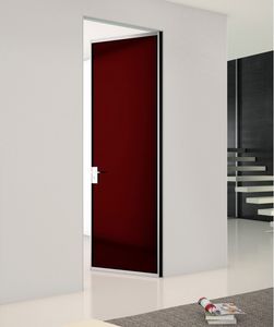 puerta abatible / de aluminio / acristalada