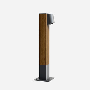 bolardo de iluminación urbano / moderno / de acero galvanizado / de madera