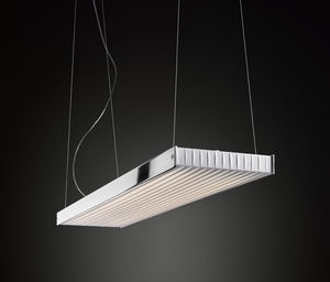 luminaria suspendida / fluorescente / rectangular / de aluminio