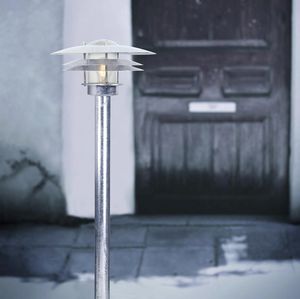 bolardo de iluminación de jardín / clásico / de acero galvanizado / de incandescencia