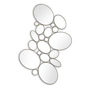 espejo de pared / de diseño original / ovalado / de madera