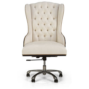 sillón de director clásico / de cuero / giratorio / con patas en forma de estrella