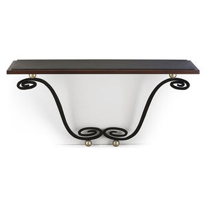 mesa consola / clásica / de caoba / de acero forjado