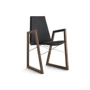 silla moderna / tapizada / con reposabrazos / patín