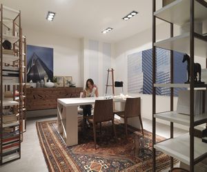 mesa moderna / de madera lacada / rectangular / blanca