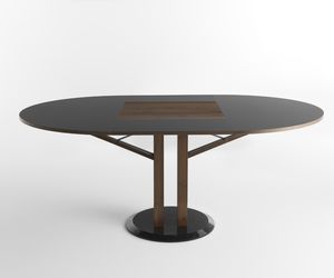 mesa moderna / de madera / redonda / extensible