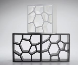 estantería de diseño original / de polipropileno / 100 % reciclable