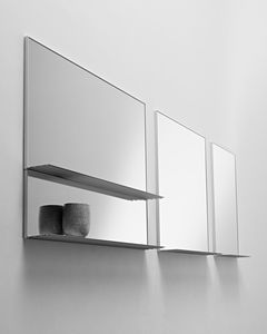 espejo de pared / con estantes / moderno / rectangular