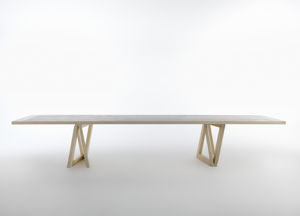 mesa moderna / de fresno / rectangular