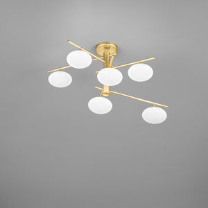 plafón moderno / de vidrio / de metal cromado / LED