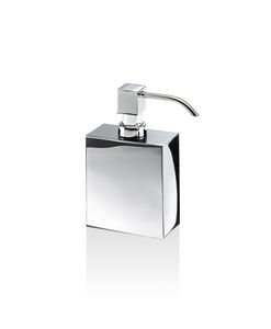 dispensador de jabón de libre instalación / de latón cromado / de latón chapado en oro / manual