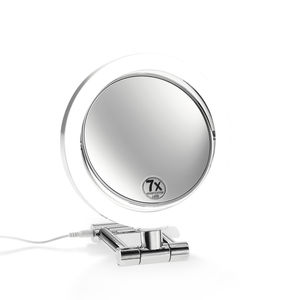 espejo de sobremesa / con luz LED / moderno / redondo