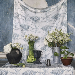 tela de tapicería / para cortinas / de flores / de lino