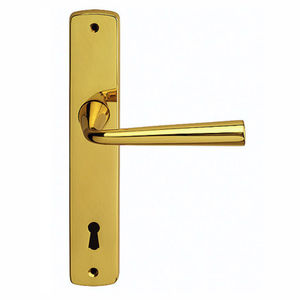 manilla para puerta / de latón / moderna / con cerradura integrada